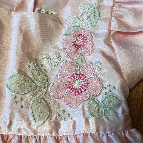 Worn once George pink embroidered flower dress - Picture 2 of 16